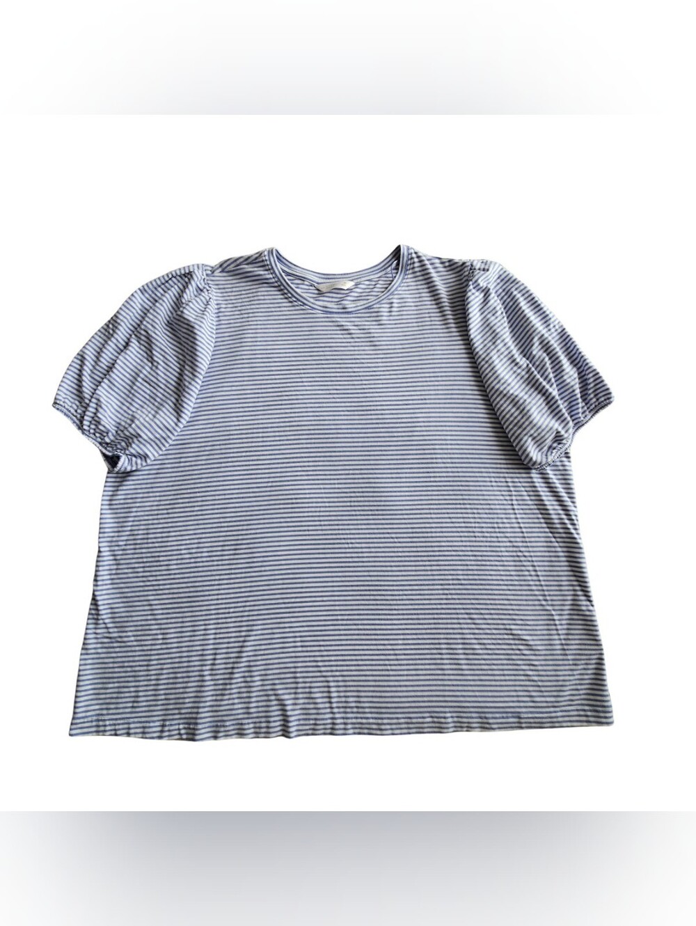 LC Lauren Conrad Womens Plus Size 3X Striped Puff Sleeve Tee